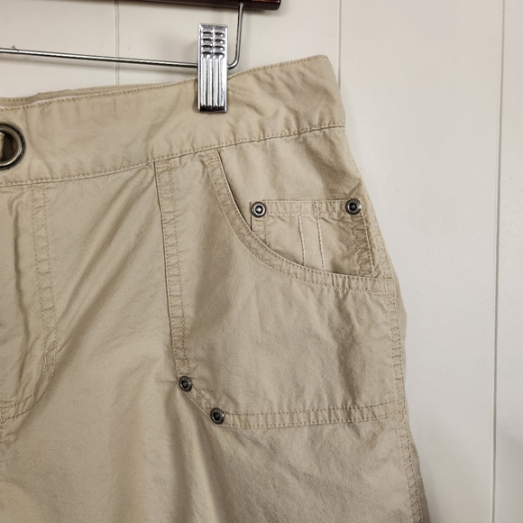Columbia Beige Mid Rise Hiking Shorts Activewear Summer Travel Cotton Plus 14 - Picture 4 of 12